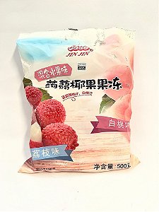 Gelatina Jin Jin sabor Pêssego e Lichia 500g