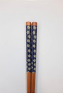 Hashi Azul escuro com Flores Brancas