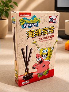 Palito de bolacha Bob Esponja - Chocolate 48g