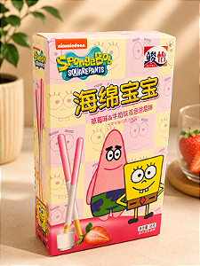 Palito de bolacha Bob Esponja - Morango e Leite 48g
