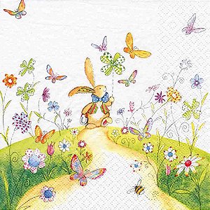 Guardanapo Decoupage O Caminho do Coelho 33x33cm com 20 Unidades