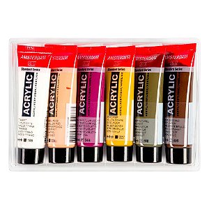 Kit Tinta Acrílica 20ml 6 Tubos Amsterdam Retrato
