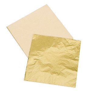 Folha Ouro Imitação 14x14cm 25 Folhas