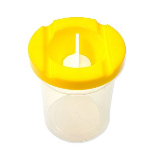 Pote Lava Pincel com Tampa Keramik Amarelo