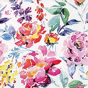 Guardanapo Decoupage Flores e Cores 33X33cm com 20 Unidades