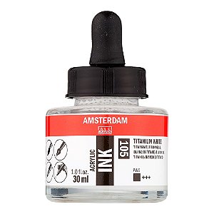 Tinta Acrílica Líquida Amsterdam Ink Titanium White 105 30ml