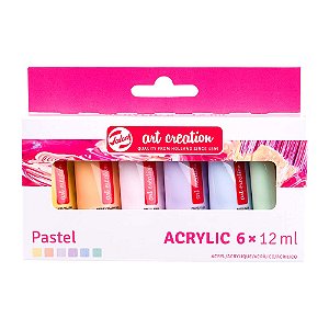 Estojo Tinta Acrílica 12ml Art Creation 6 Cores Pastel