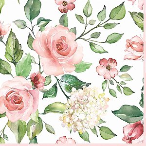 Guardanapo Decoupage Floral Elegante 33x33cm 20 Unidades
