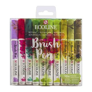 Caneta Ecoline Brush Pen Estojo com 10 Unidades Botânico