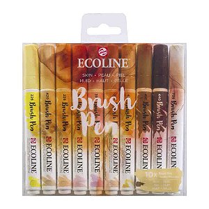 Caneta Ecoline Brush Pen Estojo com 10 Unidades Tons de Pele