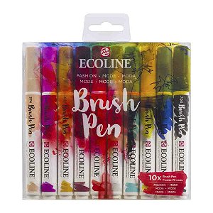 Caneta Ecoline Brush Pen Estojo com 10 Unidades Moda