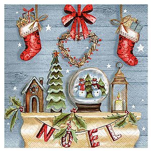 Guardanapo Decoupage Enfeites Natalinos 33x33cm com 20 unidades