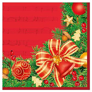Guardanapo Decoupage Notas de Natal 33x33cm com 20 unidades