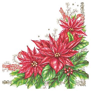 Guardanapo Decoupage Ramo de Natal 33x33cm com 20 unidades