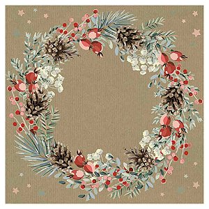 Guardanapo Decoupage Guirlanda de Natal 33x33cm com 20 unidades