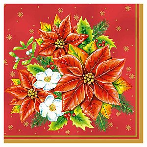 Guardanapo Decoupage Mesa Vermelha de Natal 33x33cm com 20 unidades