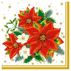 Guardanapo Decoupage Mesa Branca de Natal 33x33cm com 20 unidades