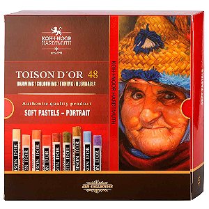 Giz Pastel Seco 48 Cores Retrato Toison DO`r Koh-I-Noor