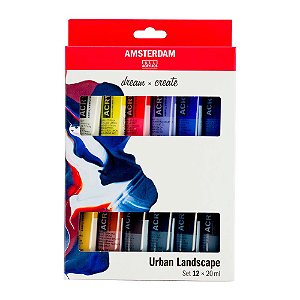 Kit Tinta Acrílica 20ml 12 Tubos Amsterdam Paisagem Urbana