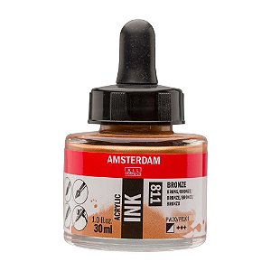 Tinta Acrílica Líquida Amsterdam Ink Bronze 811 30ml