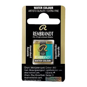 Aquarela em Pastilha Chamaleon Blue Green Gold 863 Rembrandt