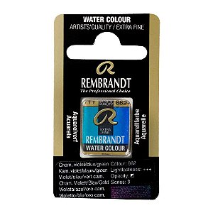 Aquarela em Pastilha Chamaleon Violet Blue Green 862 Rembrandt