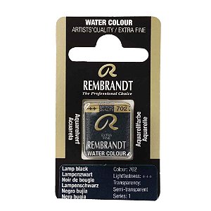Aquarela em Pastilha Lamp Black 702 Rembrandt