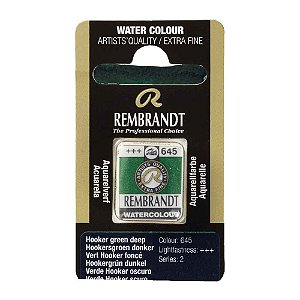 Aquarela em Pastilha Hooker Green Deep 645 Rembrandt
