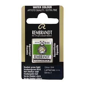 Aquarela em Pastilha Hooker Green Light 644 Rembrandt