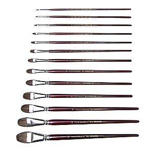 Pincel Keramik 141S Língua de Gato Sintético Cabo Longo