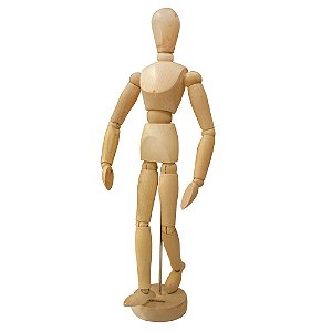 Manequim Articulado de Madeira Masculino 30cm Keramik