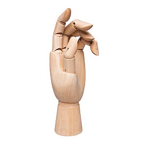 Mão Madeira Articulada Esquerda 20cm