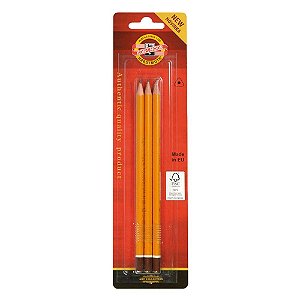 Kit com 3 unidades Lápis Graduado Triangular Koh-I-Noor 2B, 4B e 6B
