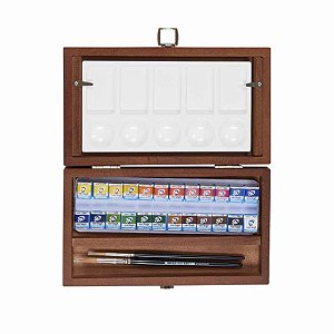 Aquarela Van Gogh Pastilha 24 Cores Estojo de Madeira