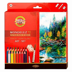 Lápis de Cor Aquarelável Mondeluz 72 Cores Koh-I-Noor