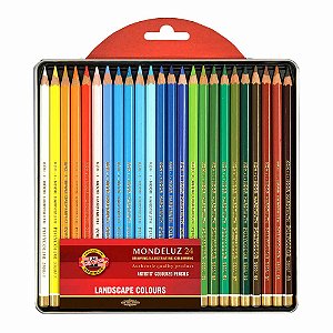 Estojo Lápis de Cor Aquarelável Mondeluz 24 Cores Koh-I-Noor Paisagem