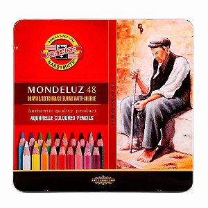 Estojo Lápis de Cor Aquarelável Mondeluz 48 Cores Koh-I-Noor