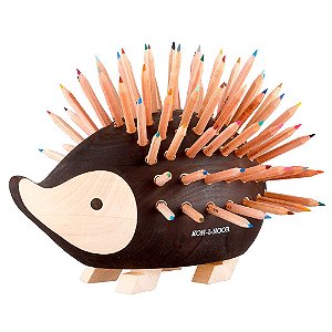 Porta Lápis de Cor Porco Espinho Madeira Koh-I-Noor Grande