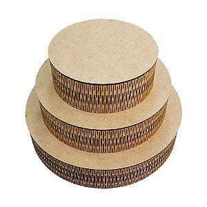 Kit Caixas MDF Redondas 3 unidades