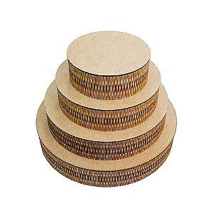 Kit Caixas MDF Redondas 4 unidades