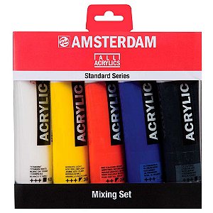 Kit Tinta Acrílica Amsterdam Mixing Set 5 Tubos