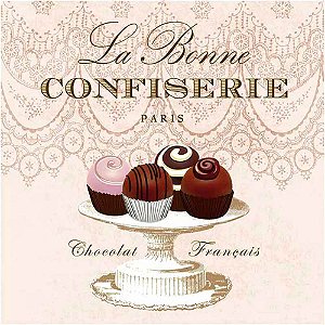 Guardanapo Decoupage Chocolate de Paris 33x33cm com 20 unidades