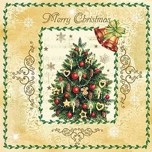 Guardanapo Decoupage Brilho de Natal 33x33cm com 20 unidades