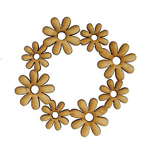 Aplique MDF Cru Flores Margarida