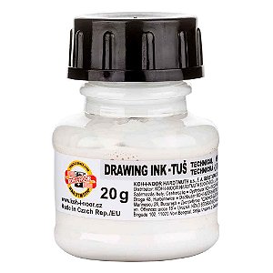Tinta Drawing Ink para Caligrafia Koh-I-Noor Branco 20g