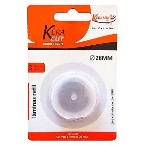 Lâmina Refil 28mm para Cortador Circular Keramik 9840 Cartela 3 Unidades