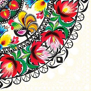Guardanapo Decoupage O Galo e as Flores 33x33cm 20 unidades