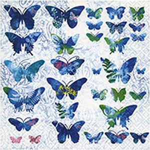 Guardanapo Decoupage Borboletas 33x33cm com 20 unidades