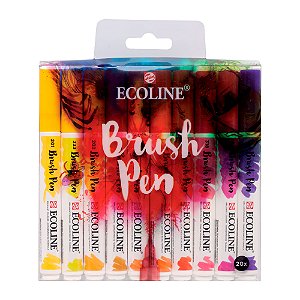 Caneta Ecoline Brush Pen Estojo com 20 Unidades