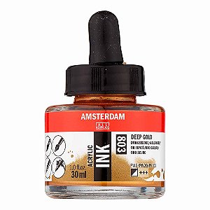 Tinta Acrílica Líquida Amsterdam Ink Ouro Escuro 803 30ml